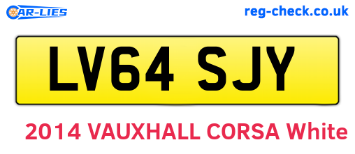 LV64SJY are the vehicle registration plates.