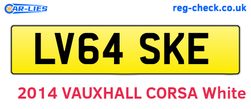 LV64SKE are the vehicle registration plates.