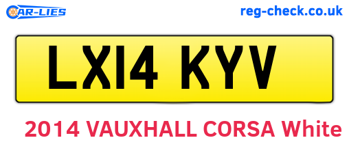 LX14KYV are the vehicle registration plates.