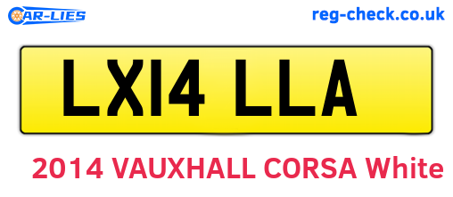 LX14LLA are the vehicle registration plates.