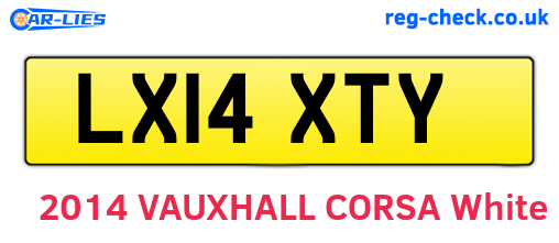LX14XTY are the vehicle registration plates.