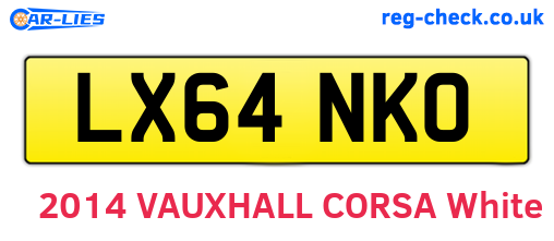 LX64NKO are the vehicle registration plates.