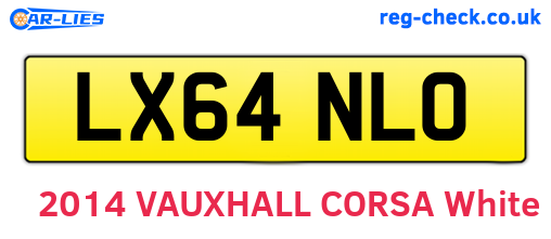 LX64NLO are the vehicle registration plates.