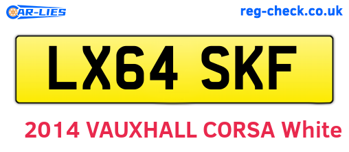 LX64SKF are the vehicle registration plates.