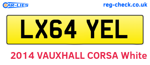 LX64YEL are the vehicle registration plates.