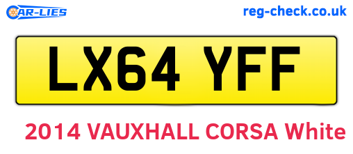 LX64YFF are the vehicle registration plates.