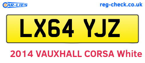 LX64YJZ are the vehicle registration plates.