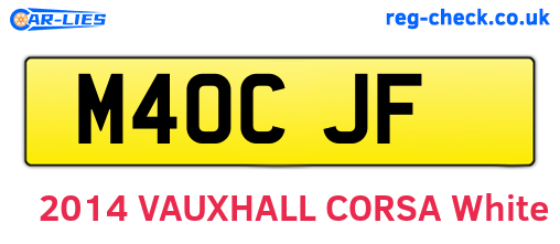 M40CJF are the vehicle registration plates.