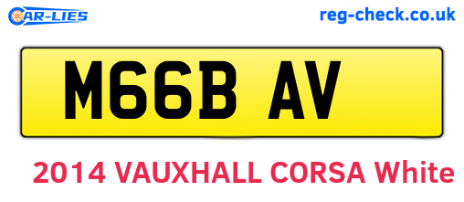 M66BAV are the vehicle registration plates.