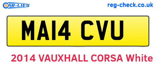 MA14CVU are the vehicle registration plates.