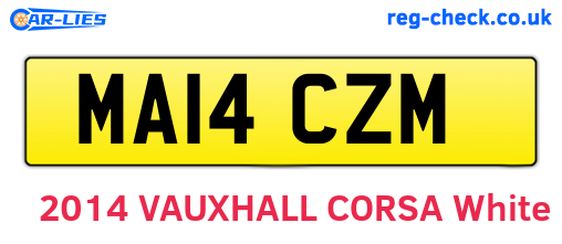 MA14CZM are the vehicle registration plates.