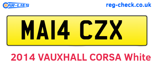 MA14CZX are the vehicle registration plates.