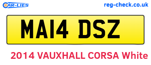 MA14DSZ are the vehicle registration plates.