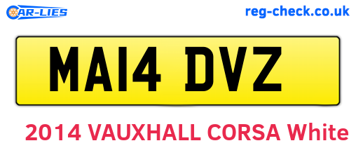MA14DVZ are the vehicle registration plates.