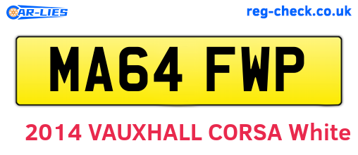 MA64FWP are the vehicle registration plates.