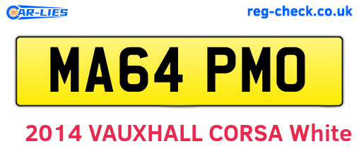 MA64PMO are the vehicle registration plates.