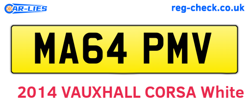 MA64PMV are the vehicle registration plates.