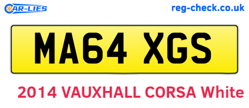 MA64XGS are the vehicle registration plates.