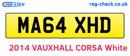 MA64XHD are the vehicle registration plates.