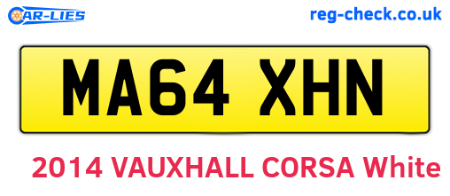 MA64XHN are the vehicle registration plates.