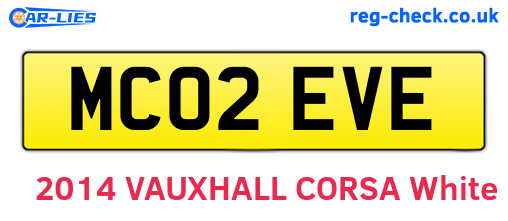 MC02EVE are the vehicle registration plates.