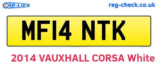 MF14NTK are the vehicle registration plates.
