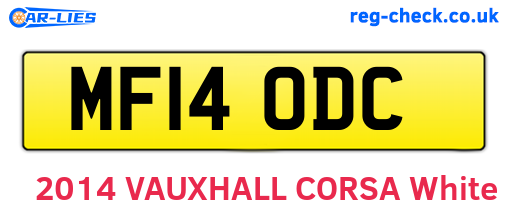 MF14ODC are the vehicle registration plates.