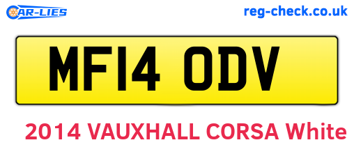 MF14ODV are the vehicle registration plates.