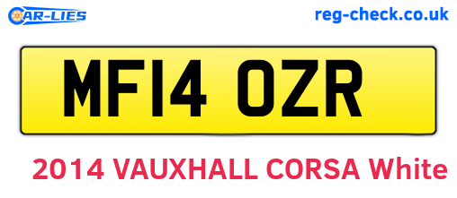MF14OZR are the vehicle registration plates.