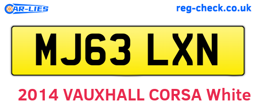 MJ63LXN are the vehicle registration plates.