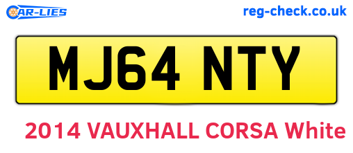 MJ64NTY are the vehicle registration plates.