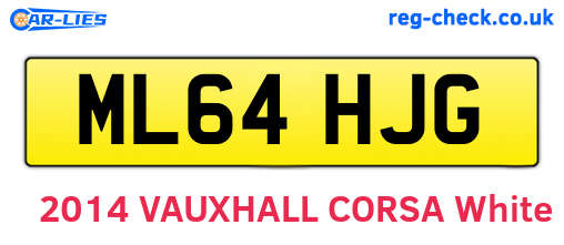ML64HJG are the vehicle registration plates.