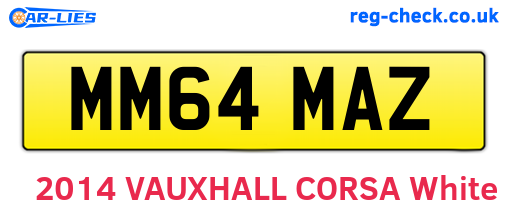 MM64MAZ are the vehicle registration plates.