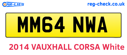 MM64NWA are the vehicle registration plates.