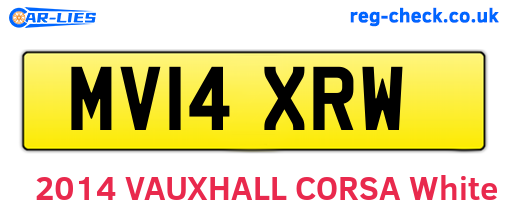 MV14XRW are the vehicle registration plates.