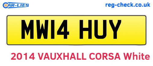 MW14HUY are the vehicle registration plates.