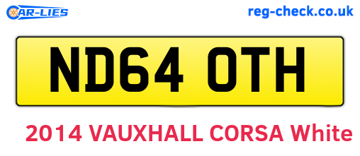 ND64OTH are the vehicle registration plates.
