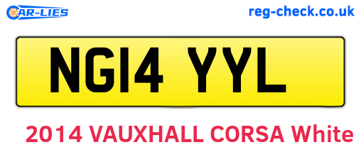 NG14YYL are the vehicle registration plates.