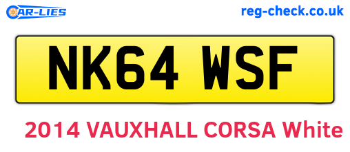 NK64WSF are the vehicle registration plates.