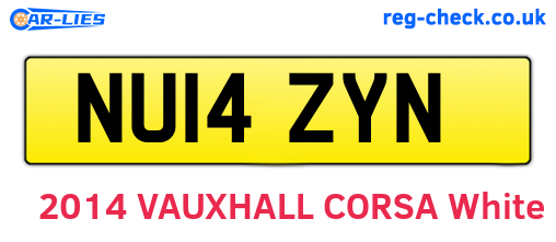 NU14ZYN are the vehicle registration plates.