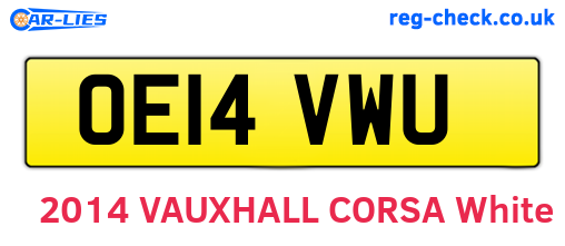OE14VWU are the vehicle registration plates.