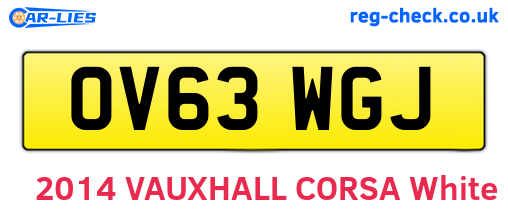 OV63WGJ are the vehicle registration plates.