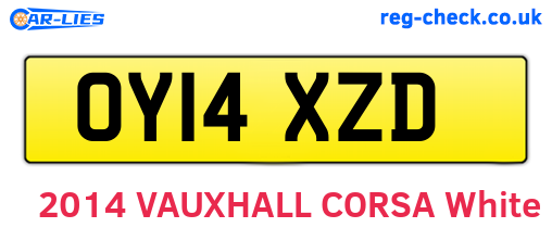 OY14XZD are the vehicle registration plates.