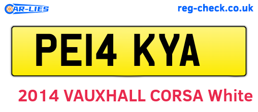 PE14KYA are the vehicle registration plates.