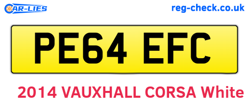 PE64EFC are the vehicle registration plates.