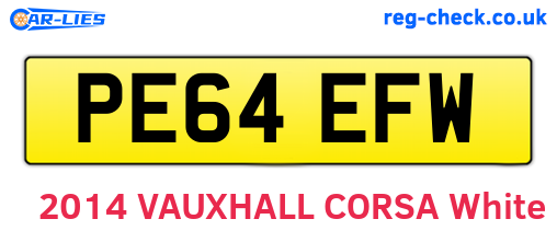 PE64EFW are the vehicle registration plates.