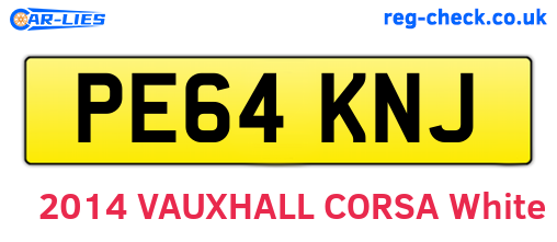 PE64KNJ are the vehicle registration plates.