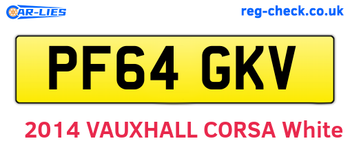 PF64GKV are the vehicle registration plates.
