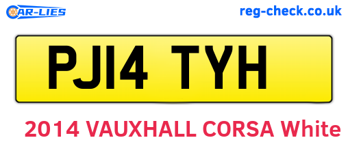 PJ14TYH are the vehicle registration plates.