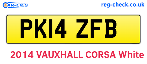 PK14ZFB are the vehicle registration plates.